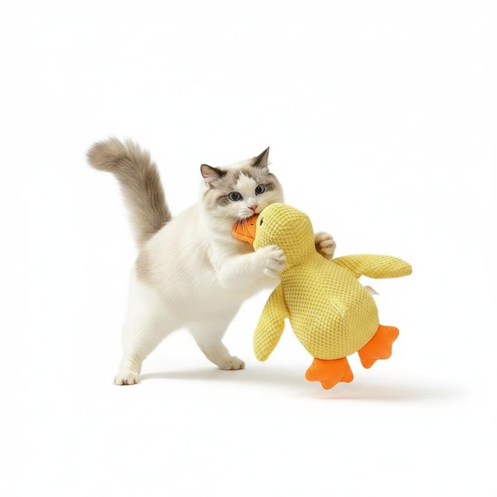 Peluche canard pour chat/chien